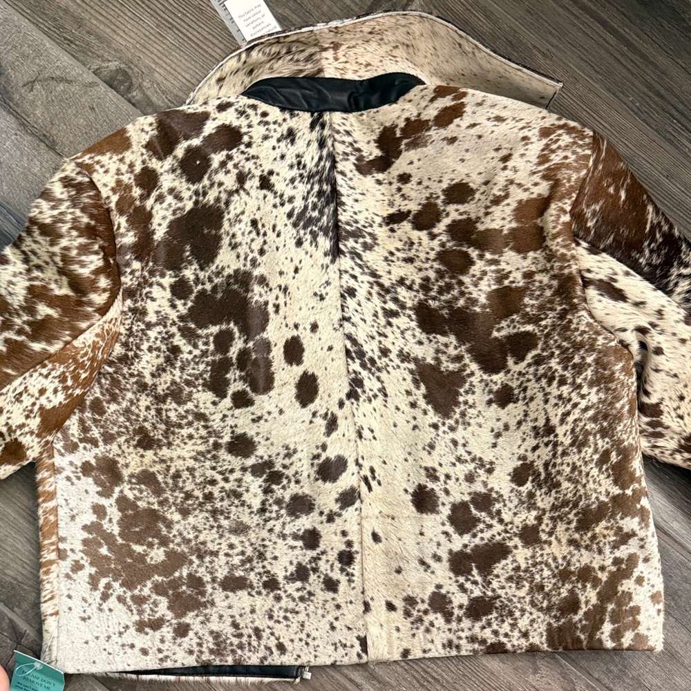 Nasty Gal Cow Hide leather Bomber Jacket - Picture 10 of 11
